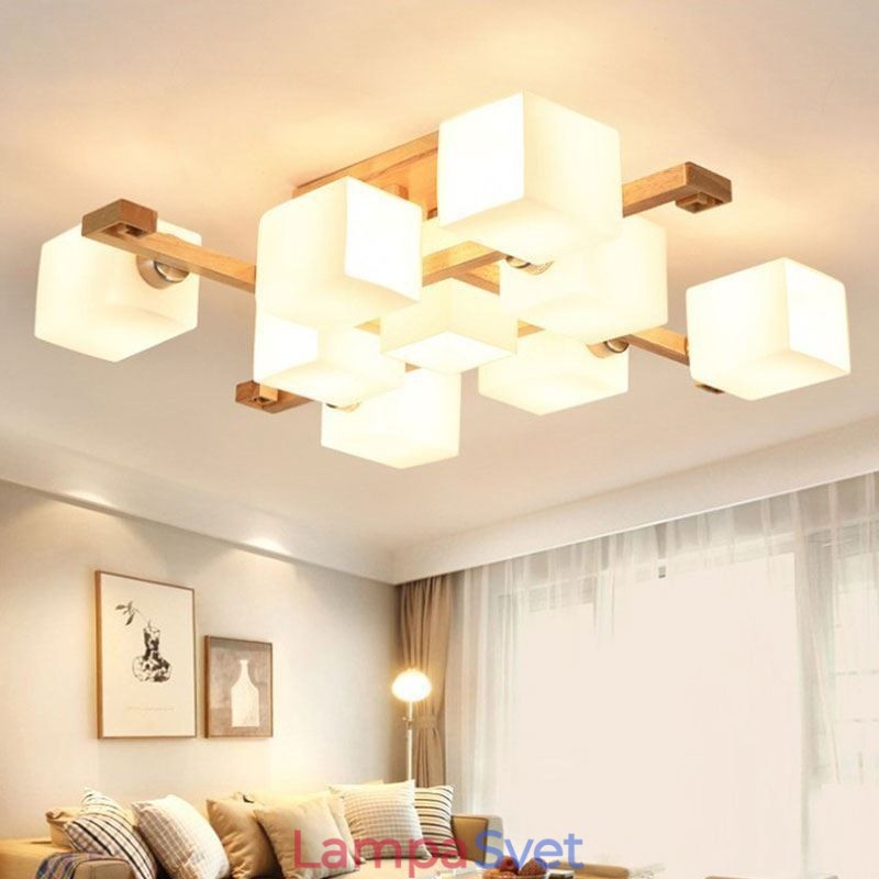 Nordic Flush Mount stropné svietidlo Kreatívne teplé svietidlo z masívneho dreva
