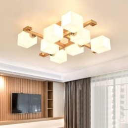 Nordic Flush Mount stropné svietidlo Kreatívne teplé svietidlo z masívneho dreva