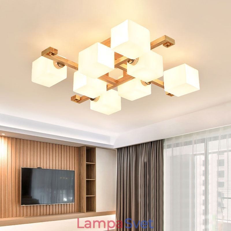 Nordic Flush Mount stropné svietidlo Kreatívne teplé svietidlo z masívneho dreva