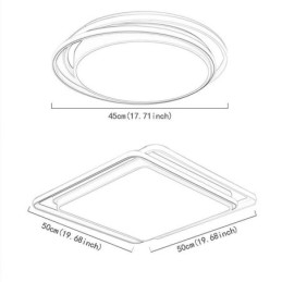 Moderné jednoduché zapustené geometrické stropné svietidlo svietidlo so štvorcovým rámom