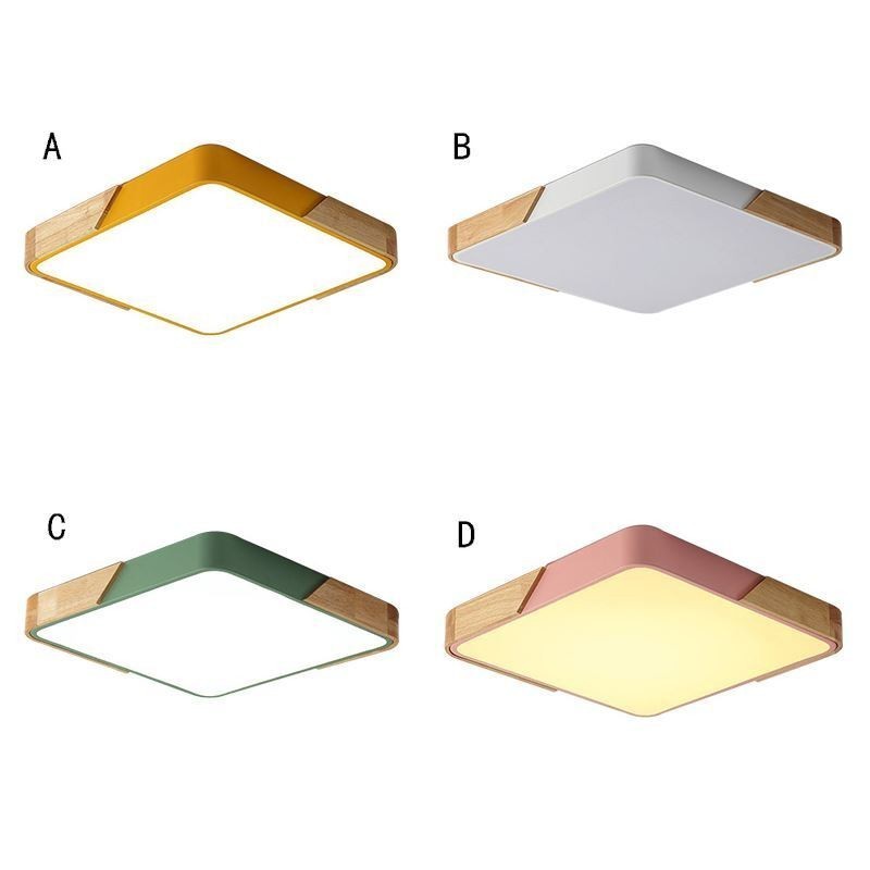Jednoduché zapustené stropné svietidlo s dreveným rámom Super tenký dizajn lampy Ding Light