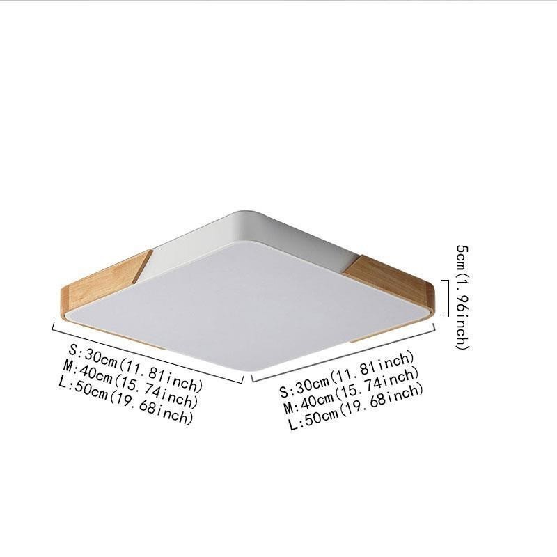 Jednoduché zapustené stropné svietidlo s dreveným rámom Super tenký dizajn lampy Ding Light