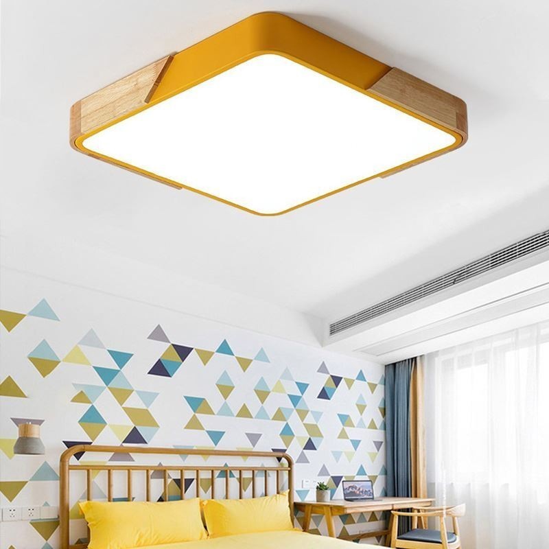 Jednoduché zapustené stropné svietidlo s dreveným rámom Super tenký dizajn lampy Ding Light