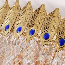 Luxusné dekoratívne stropné svietidlo s krištáľovým zapusteným okrúhlym galvanickým povrchom Phoenix Tail Gold
