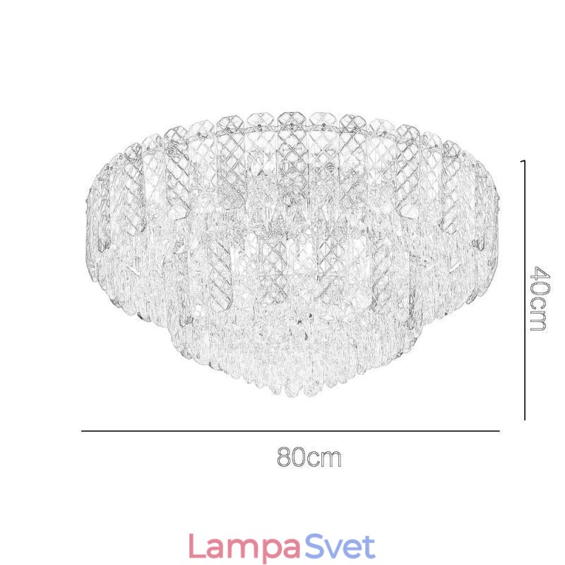 Krištáľové zapustené dvojvrstvové okrúhle luxusné dekoratívne stropné svietidlo 80 cm