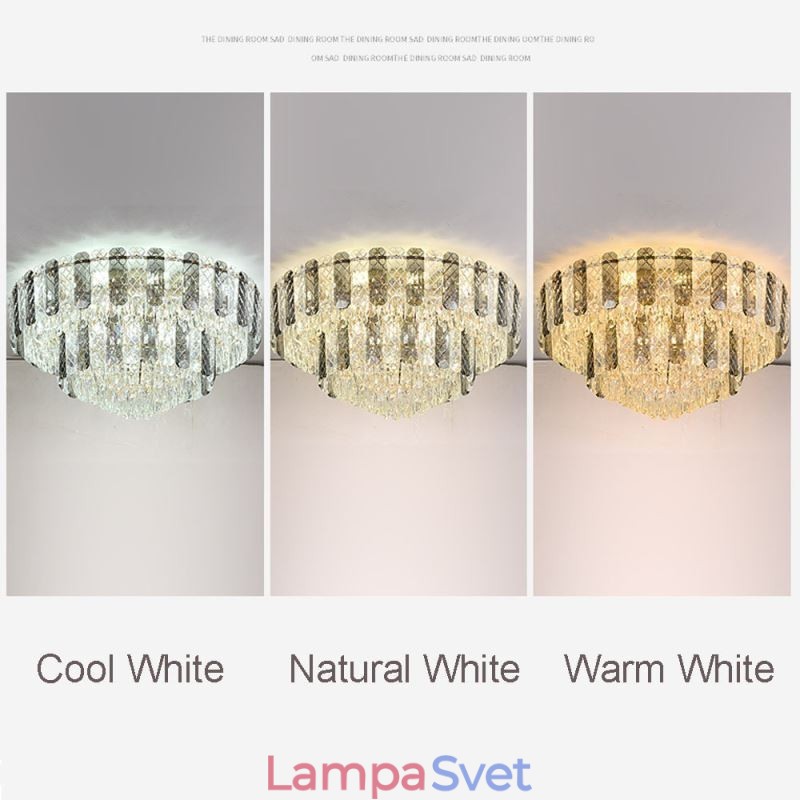 Krištáľové zapustené dvojvrstvové okrúhle luxusné dekoratívne stropné svietidlo 80 cm