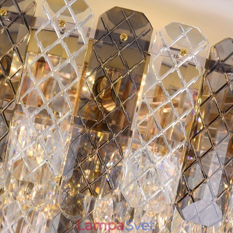 Krištáľové zapustené dvojvrstvové okrúhle luxusné dekoratívne stropné svietidlo 80 cm