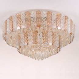 Krištáľové zapustené dvojvrstvové okrúhle luxusné dekoratívne stropné svietidlo 80 cm