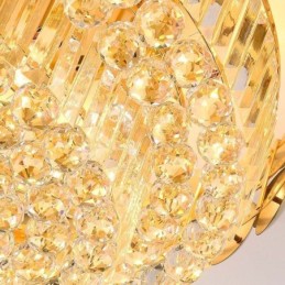 Krištáľové stropné okrúhle galvanicky pokovované zlaté luxusné stropné svietidlo pod omietku 80 cm