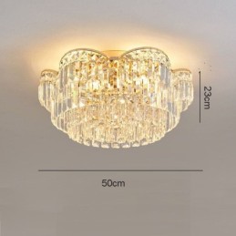 Luxusné okrúhle krištáľové stropné stropné svietidlo so zapustenou montážou