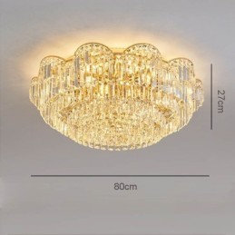 Luxusné okrúhle krištáľové stropné stropné svietidlo so zapustenou montážou