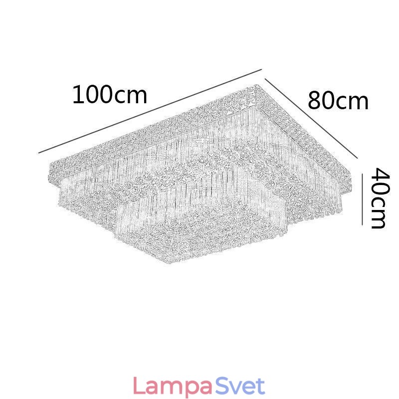 Európsky krištáľový luster Flush Mount Square
