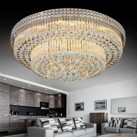 Moderný krištáľový luster okrúhly zapustený Moderný krištáľový luster okrúhly zapustený