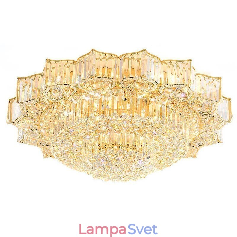 Elegantný zapustený okrúhly krištáľový luster v tvare kvetu