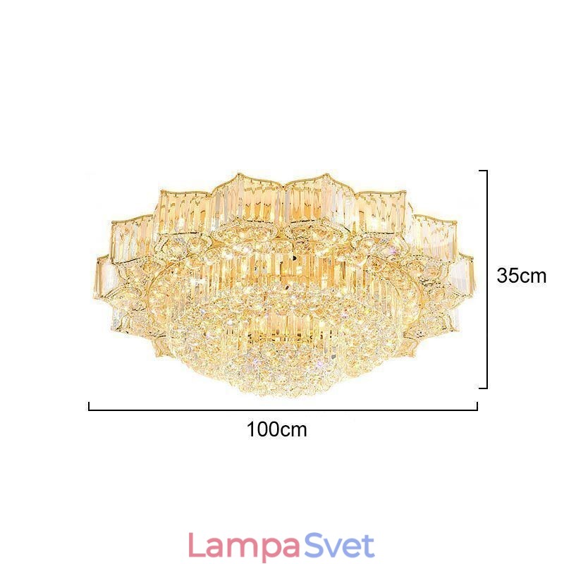 Elegantný zapustený okrúhly krištáľový luster v tvare kvetu