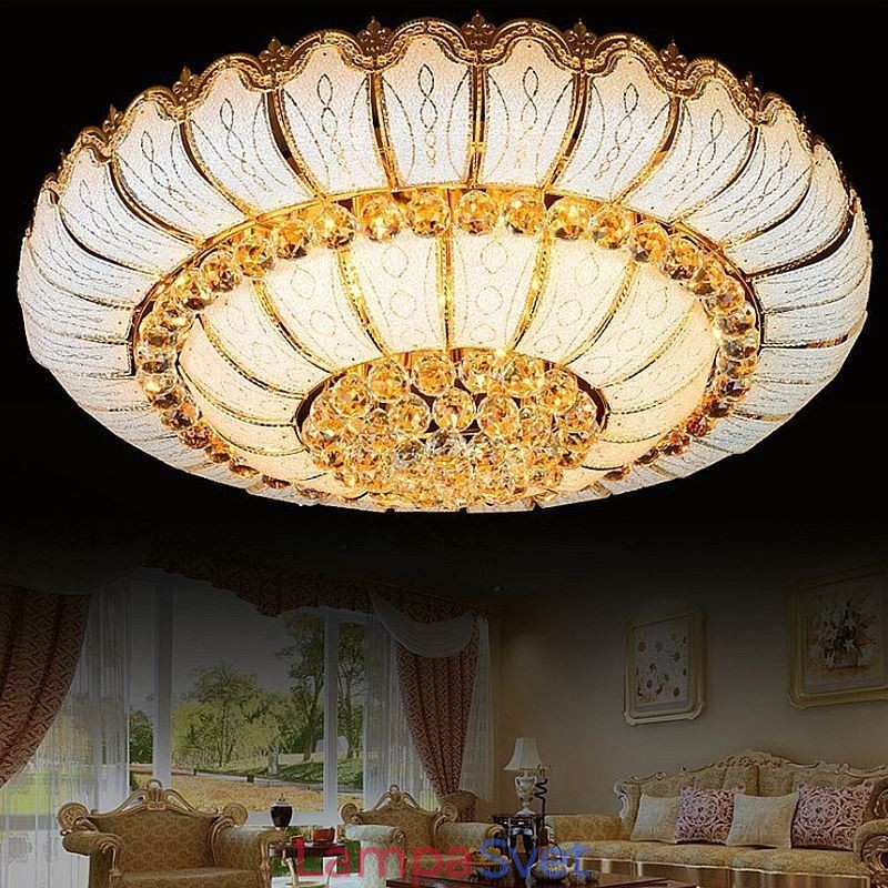 Súčasné jednoduché okrúhle krištáľové stropné svietidlo pod omietku