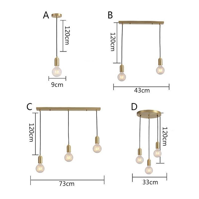 Kreatívne minimalistické svietidlo Nordic Mosadz 3 závesné svietidlo Light Island