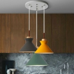 Nordic Macaron Island 3 Light Závesné osvetlenie Jednoduché Iron Arti Three Lights