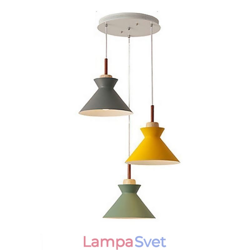 Nordic Macaron Island 3 Light Závesné osvetlenie Jednoduché Iron Arti Three Lights
