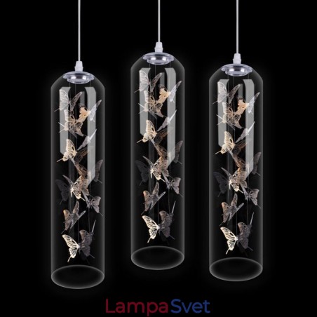 Sklenené závesné svetlo Creative Nordic Cylinder Lamp Butterfly Light