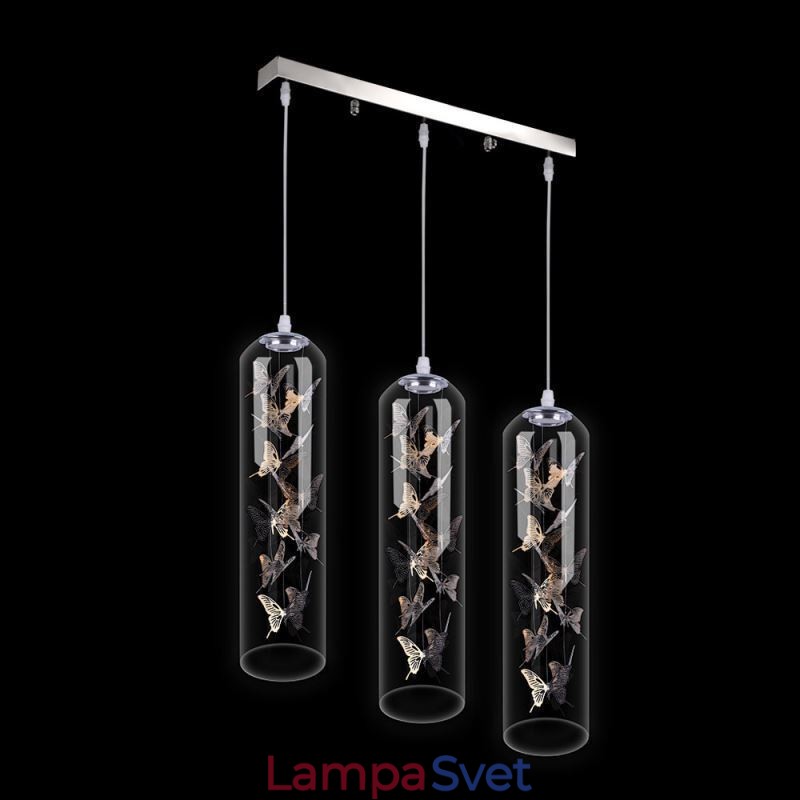 Sklenené závesné svetlo Creative Nordic Cylinder Lamp Butterfly Light