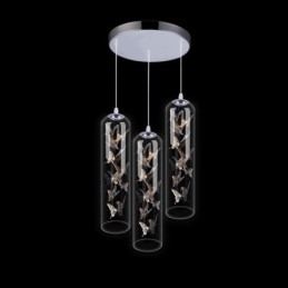 Sklenené závesné svetlo Creative Nordic Cylinder Lamp Butterfly Light