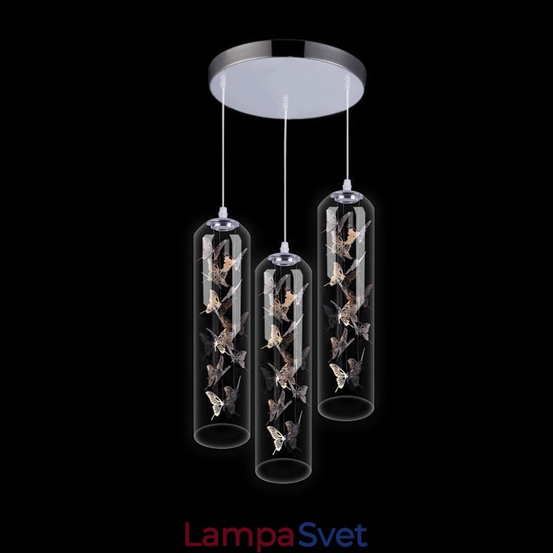 Sklenené závesné svetlo Creative Nordic Cylinder Lamp Butterfly Light