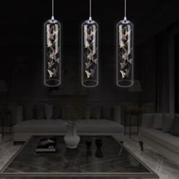 Sklenené závesné svetlo Creative Nordic Cylinder Lamp Butterfly Light