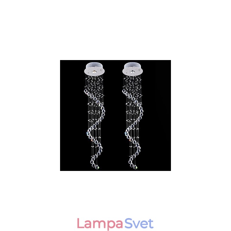 Krištáľové závesné svietidlo Luster Osvetlenie 1 Svetlá Strieborné Canpoy Clear K9 Crystal Helix Stropné svietidlá H120CM
