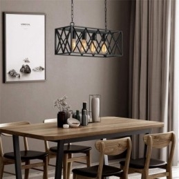 Rustikálne obdĺžnikové závesné svietidlo 4 Light Farmhouse závesné svetlo