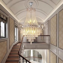 Moderný krištáľový luster Súčasné elegantné stropné svietidlo Duplex schodisko