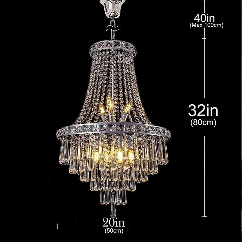Moderný krištáľový luster Súčasné elegantné stropné svietidlo Duplex schodisko