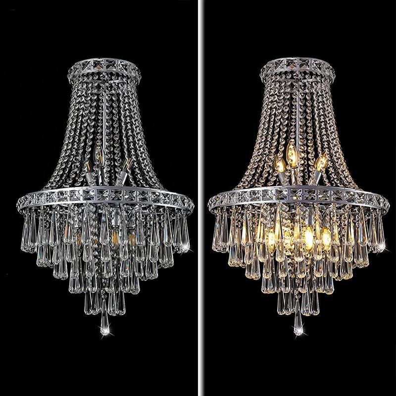 Moderný krištáľový luster Súčasné elegantné stropné svietidlo Duplex schodisko
