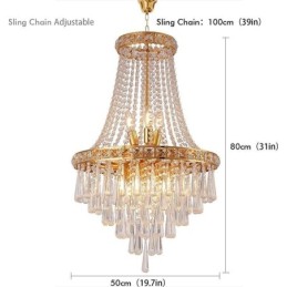 Moderný krištáľový luster Súčasné elegantné stropné svietidlo Duplex schodisko