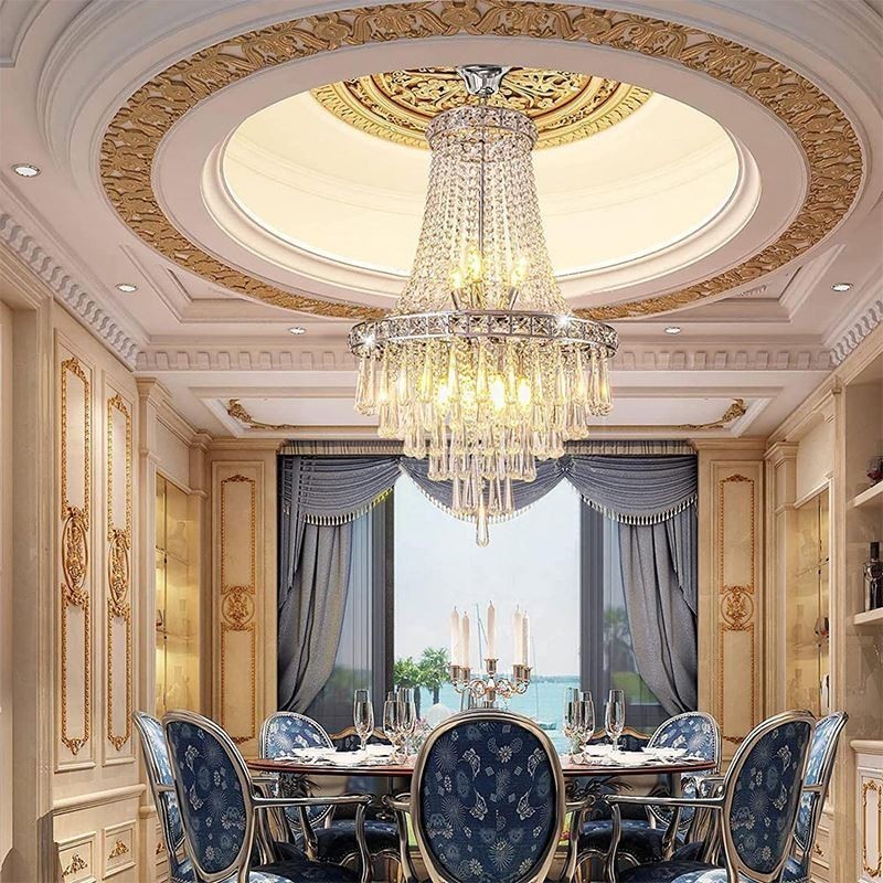 Moderný krištáľový luster Súčasné elegantné stropné svietidlo Duplex schodisko