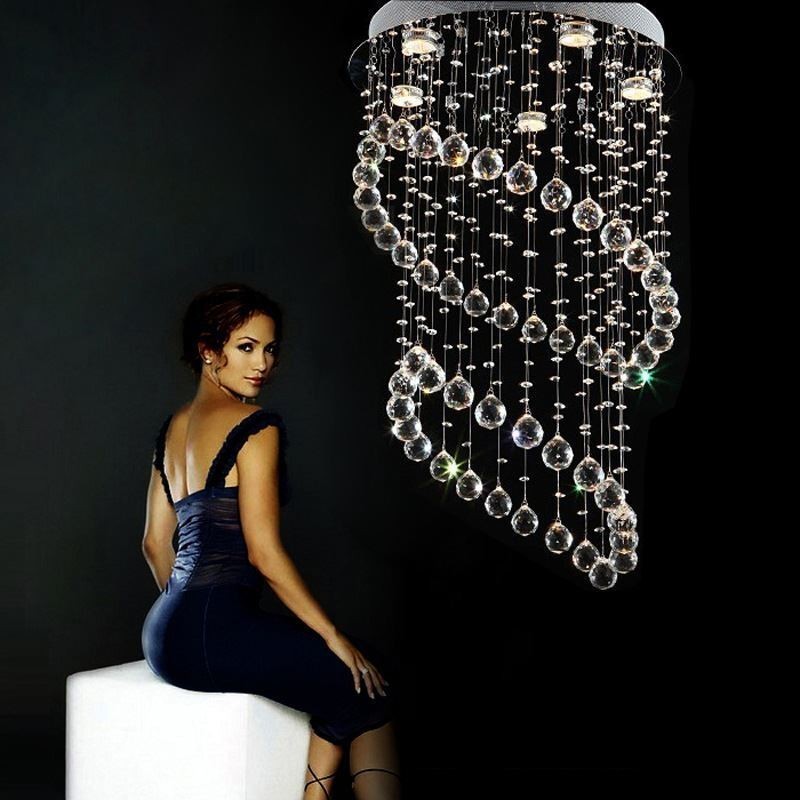 Moderný krištáľový luster okrúhle stropné svietidlo Raindrop