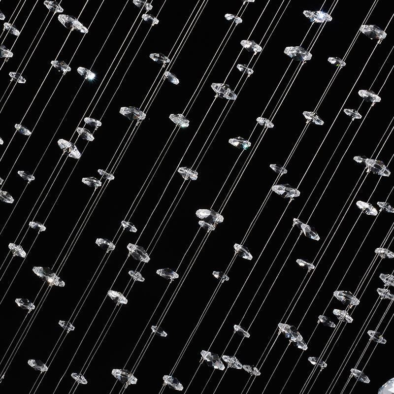 Moderný krištáľový luster okrúhle stropné svietidlo Raindrop