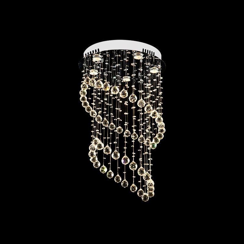 Moderný krištáľový luster okrúhle stropné svietidlo Raindrop