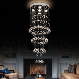 Krištáľový luster Moderné elegantné stropné svietidlo Duplex schodisko