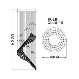 Elegantný krištáľový luster Stropné svietidlá Raindrop Foyer