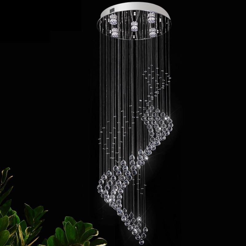 Elegantný krištáľový luster Stropné svietidlá Raindrop Foyer