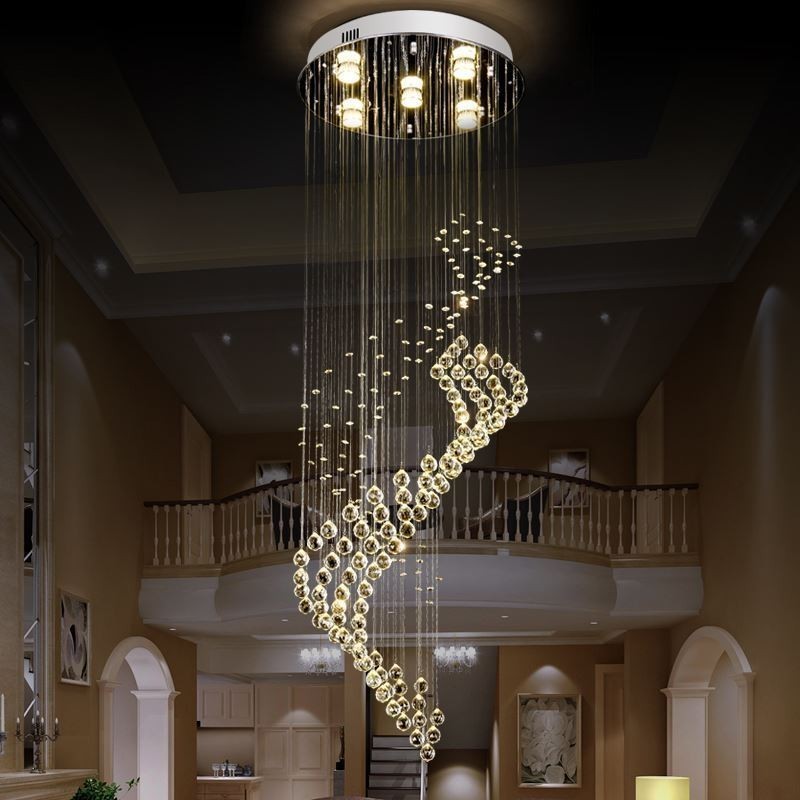 Elegantný krištáľový luster Stropné svietidlá Raindrop Foyer