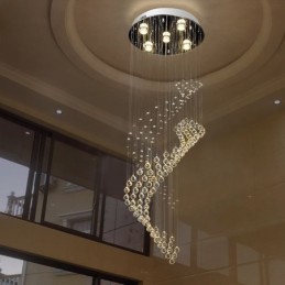 Elegantný krištáľový luster Stropné svietidlá Raindrop Foyer