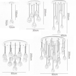 Závesná lampa American Cluster Light Luxusné sklenené guľové stropné svietidlo