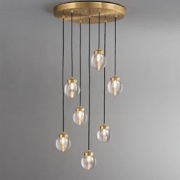 Závesná lampa American Cluster Light Luxusné sklenené guľové stropné svietidlo