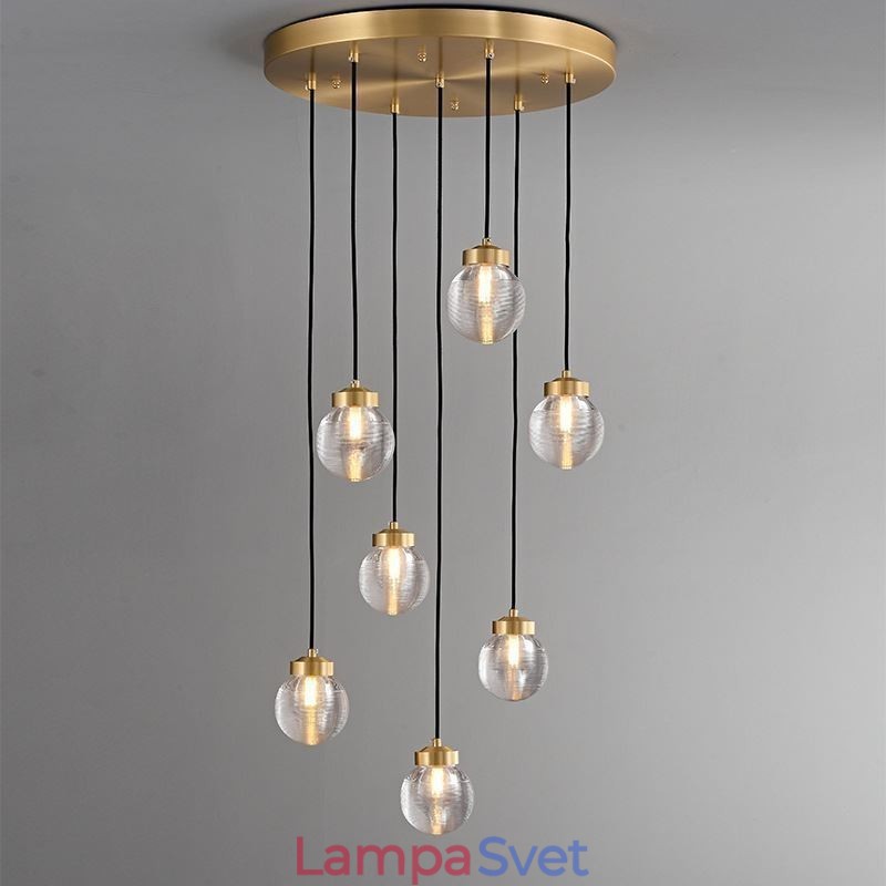 Závesná lampa American Cluster Light Luxusné sklenené guľové stropné svietidlo
