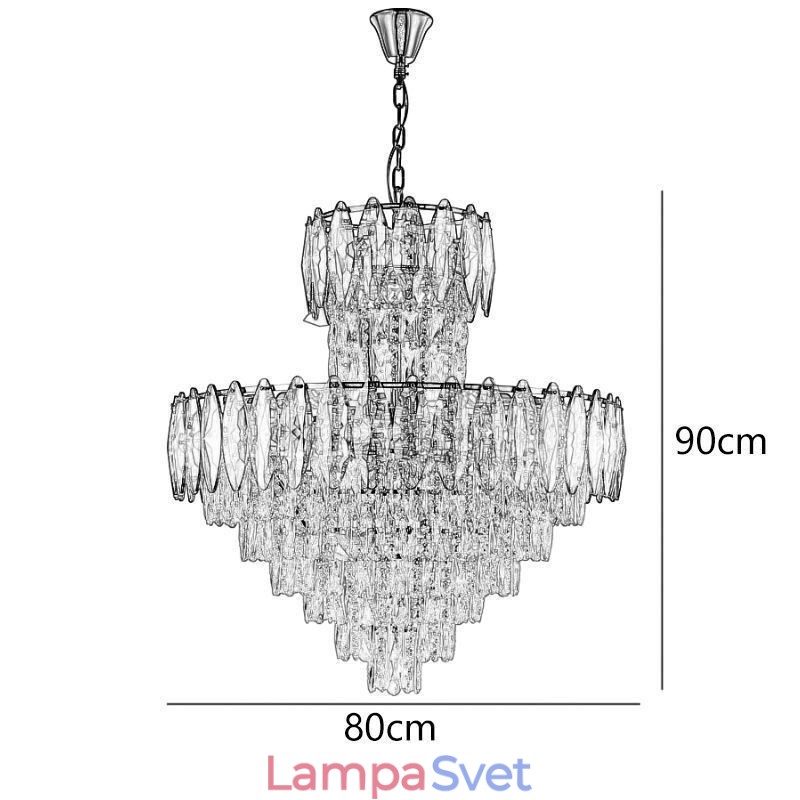 Zúžené krištáľové závesné svietidlo Duplex dekoratívne stropné svietidlo 80 cm