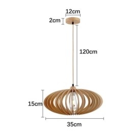Oválne drevené tienidlo na lampu z lipového dreva 17 cm