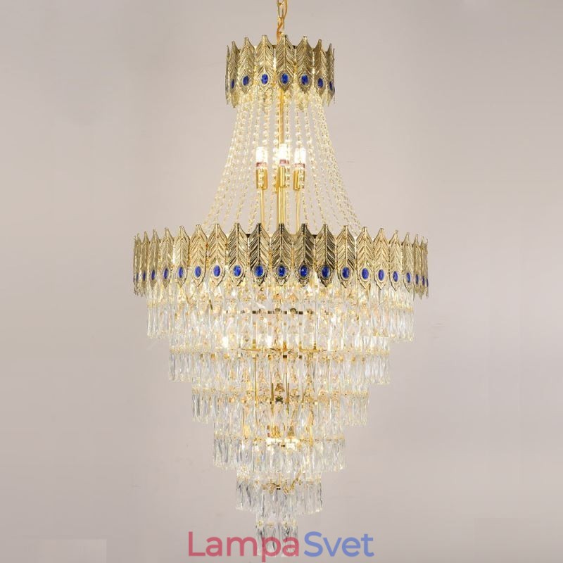 Krištáľové závesné svetlo Sofistikované luxusné dekoratívne závesné svetlo 80 cm