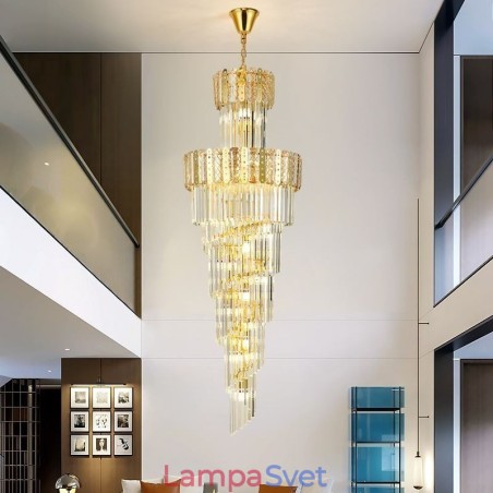 Zlaté krištáľové závesné svietidlo Luxusné dekoratívne stropné svietidlo 60*H180cm Zlaté krištáľové závesné svietidlo Luxusné dekoratívne stropné svietidlo 60*H180cm
